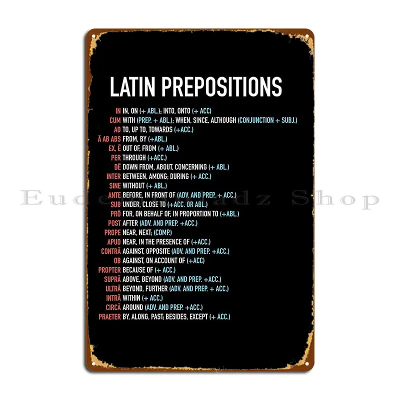 قائمة الإعدادات اللاتينية، لوحات تسجيل معدنية، جدار جراج، كهف مخصص، قم بإنشاء ملصق جداري على شكل كهف من القصدير