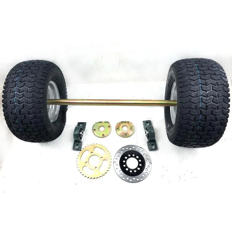 

DIY Four Wheel GO KART KARTING Quad Brake Disc 160 Rotors Sprocket 6205 13X6.50-6 Inch Wheel Tires ATV UTV Buggy 65CM Rear Axle