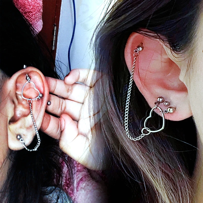 

Серьги-гвоздики из Нержавеющей Стали Для Пирсинга Ушей, в стиле индустриальной деформации, украшение для уха, завитка ушной раковины, штанга 16G