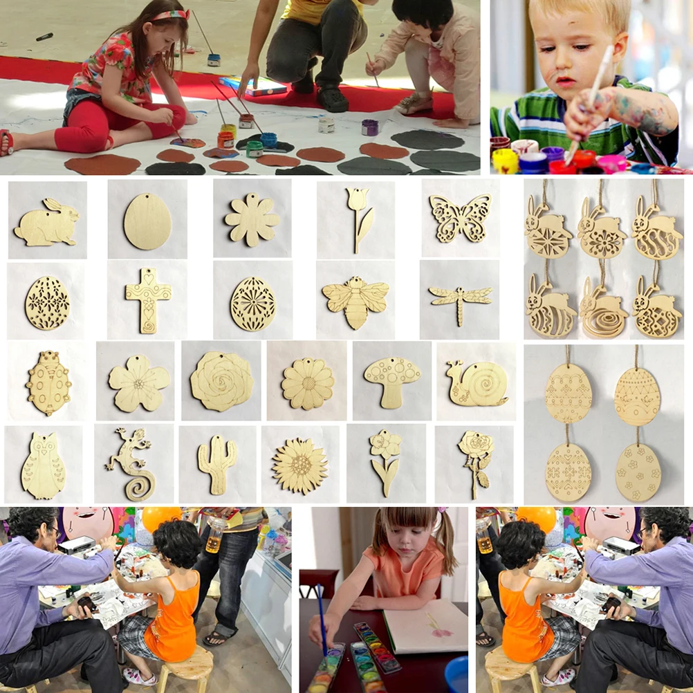 

10Pcs Wooden Gecko Hanging Decor Unfinished Craft Wood Slices Home Party Wall Ornament Wood Ornaments Gift Tags
