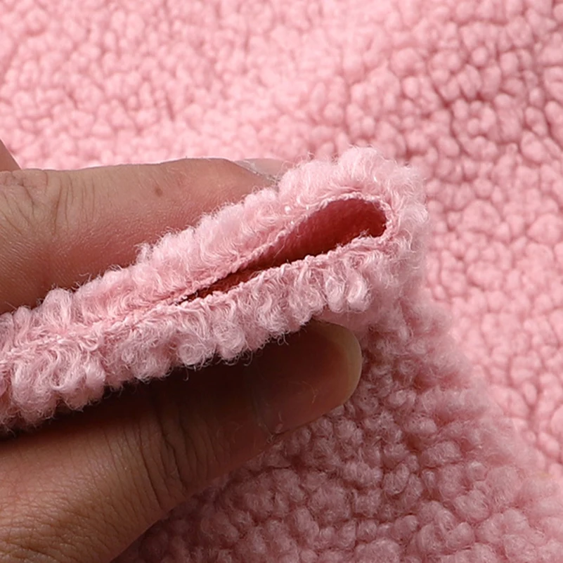 Thickened Warm Lamb Wool Fabric Coral Fleece Plush Doll Cloth Handmade DIY Clothes by Half Meter