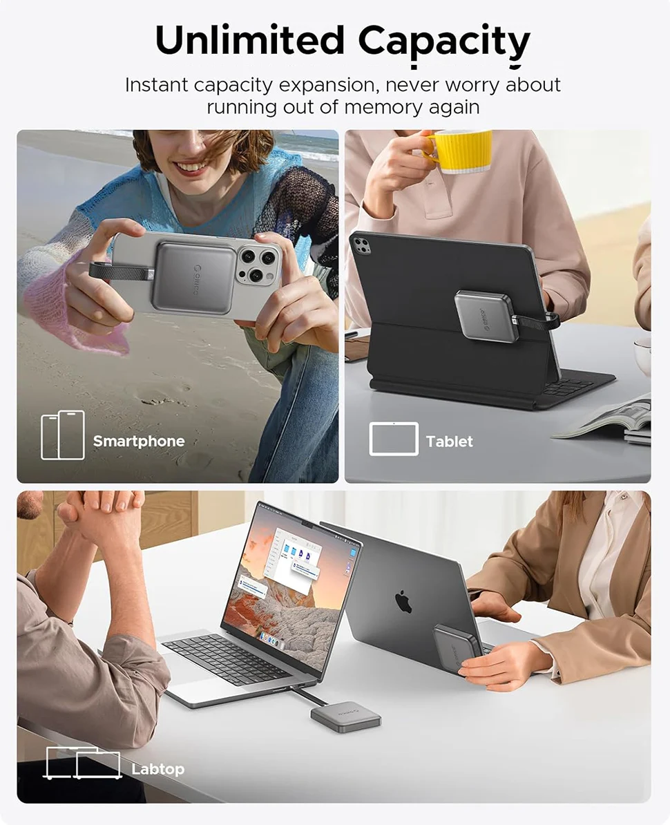 ORICO محرك الأقراص الصلبة الخارجي المحمول SSD 1 تيرا بايت 2 تيرا بايت PSSD القرص المغناطيسي USB3.2 20 جيجابت في الثانية 4K HD نوع C M.2 محرك الحالة الصلبة آيفون 15 #4