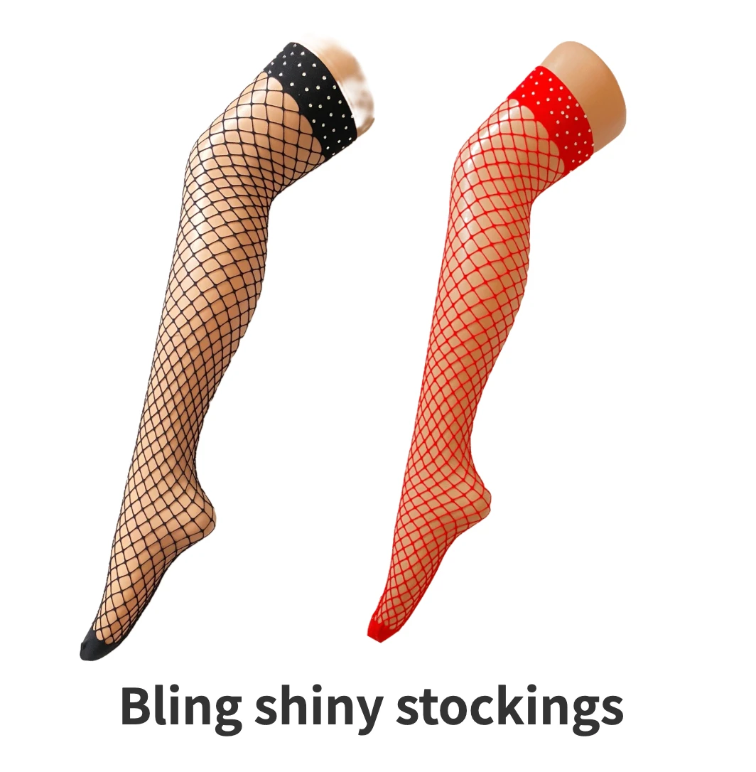 

Glitter Bling Stockings Shine Sexy Stockings Hot Diamond Rhinestone Women's Over Knee Stocking Club wear Fishnet Shiny Stockings