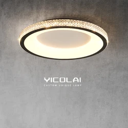 Round Modern Creative Crystal Ceiling Light Warm Room Light Luxury Nordic LED Ceiling Lamp Designer Style Luxury Bedroom Light