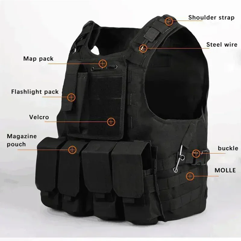 Kids Tactical Vest Combat Training Assault Plate Carrier Outdoor Hunting Airsoft CS Hunting Sport Protection Vests