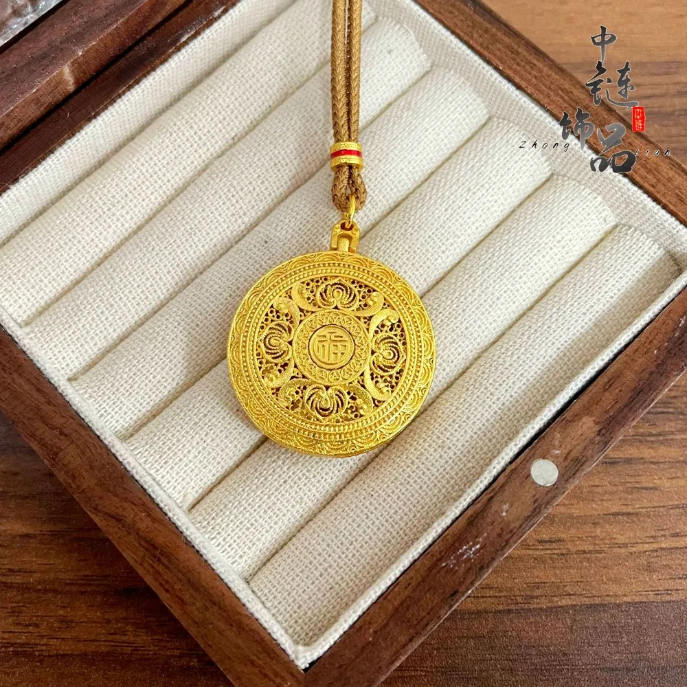 National tide wind rotation pan dragon compass pendant dragon year imitation gold zodiac dragon 9999gold