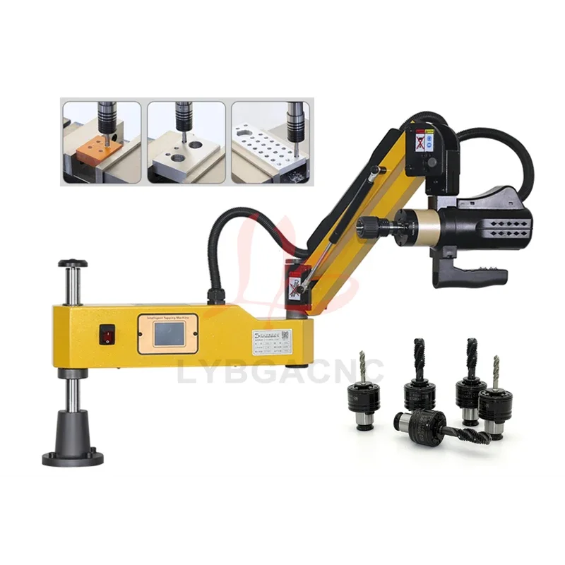 CNC Electric Tapping Machine M3-M12 M3-M16 M6-M24 Universal Vertical Touch Screen Servo Motor Easy Arm Power Tool with Chucks