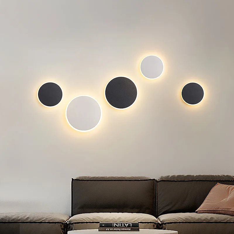 Lámpara de pared táctil con interruptor de sensor, lámparas LED que cambian de color, Fondo para sala de estar, pasillo, porche, luces de ambiente