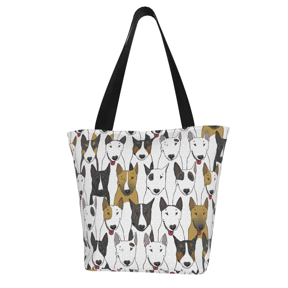 

Bull Terrier Dog Shopper Shopping Totes Top Handle Bag Funny Graphic Hipster Cartoon Shopping Bags Girls Casual Pacakge Hand Bag