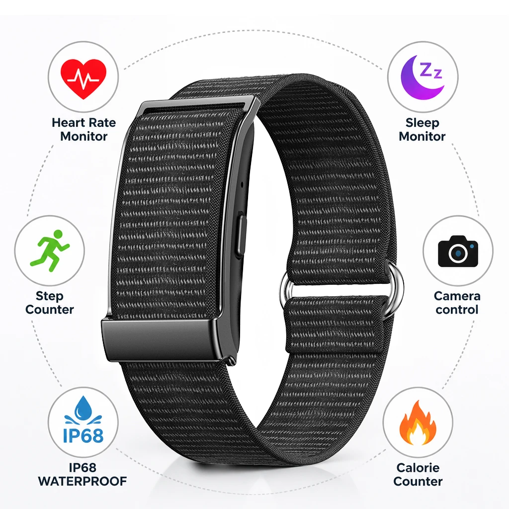 TG29 Screenless Fitness Tracker Smart Band, 107 Sport Modes, Up to 25-Day Battery, IP68 Water Resistant, Lightweight Adjustable