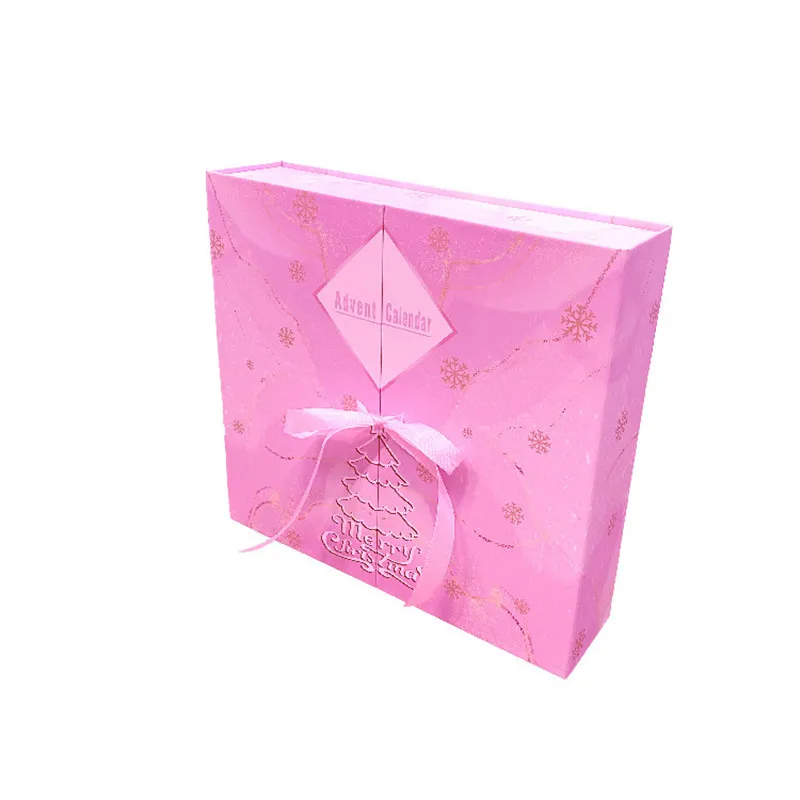 Custom Christmas Gift Box Festive Countdown Calendar Cosmetic Skincare Boutique 24 Days Christmas Advent Blind Box with Logo
