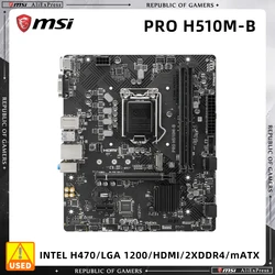 MSI PRO H510M-B DDR4 Micro ATX Motherboard With LGA 1200 Socket for 10th Gen Core Processors 10100F 10400F 10600KF 10700K 10900K