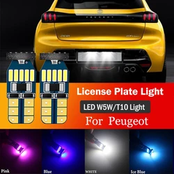 2pcs LED License Plate Light W5W T10 CANbus For Peugeot 208 1 2 Accessories 2012 2013 2014 2015 2016 2017 2018 2019 2020 2021