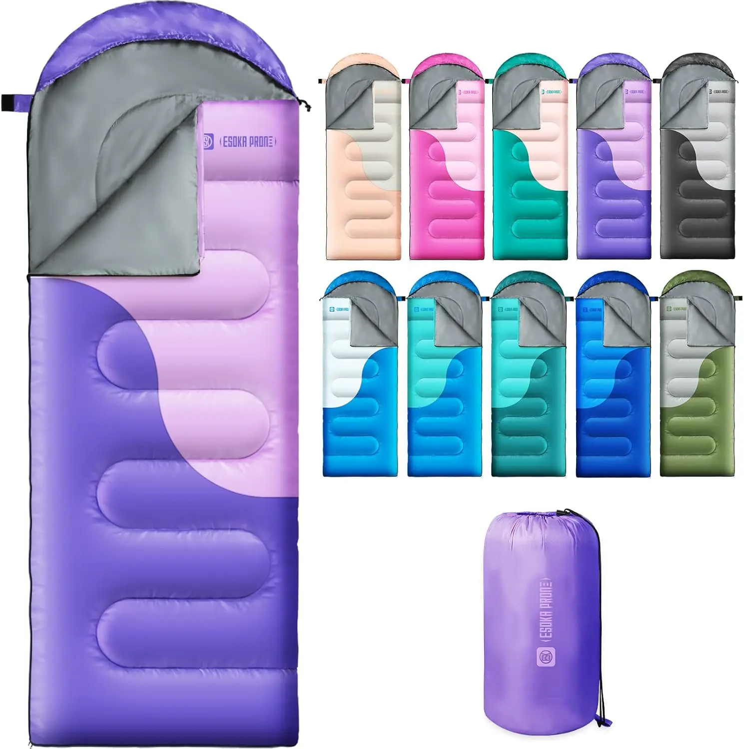 

Sleeping Bags for Adults&Kids,Lightweight Waterproof Warm Weather Sleeping Bag,Compact Portable Sleeping Bag for Camping,Essentials Gear for Camping Hiking Outdoor Travel