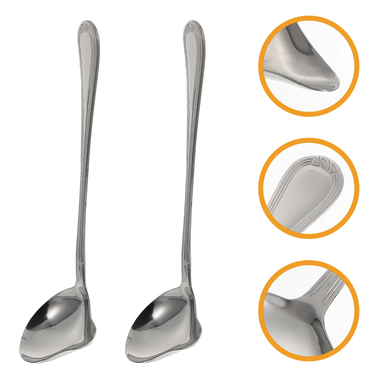 

2 Pcs Stainless Steel Spoon Useful Tableware Coffee Filters Spoons Home Stainless-Steel