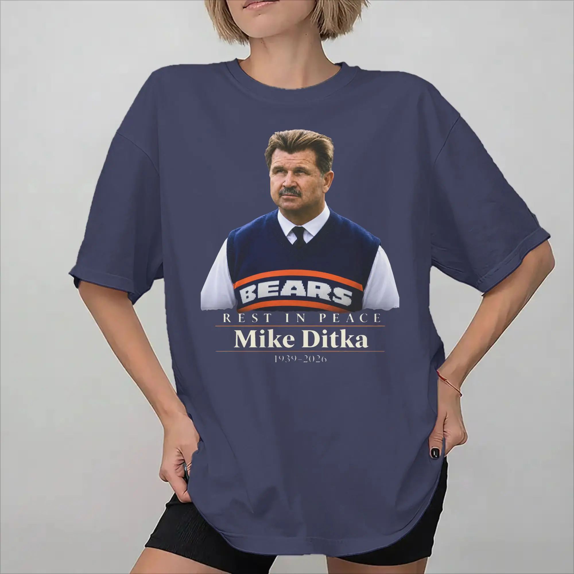 New Arrival RIP Mike Ditka  T Shirt for Men Women  100% Cotton Tee Shirt Short Sleeve Clothes