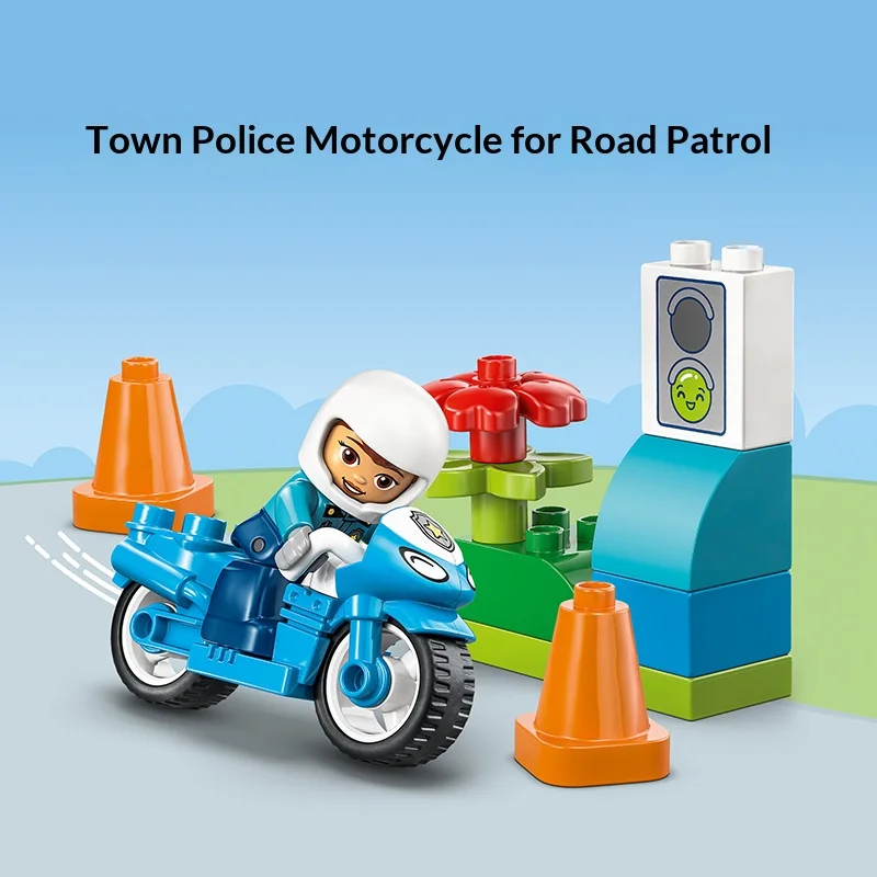 レゴ ビルディングブロック トレジャーシリーズ 10471 警察バイク 子供用パズル 男の子と女の子向けビルディングブロックおもちゃギフト