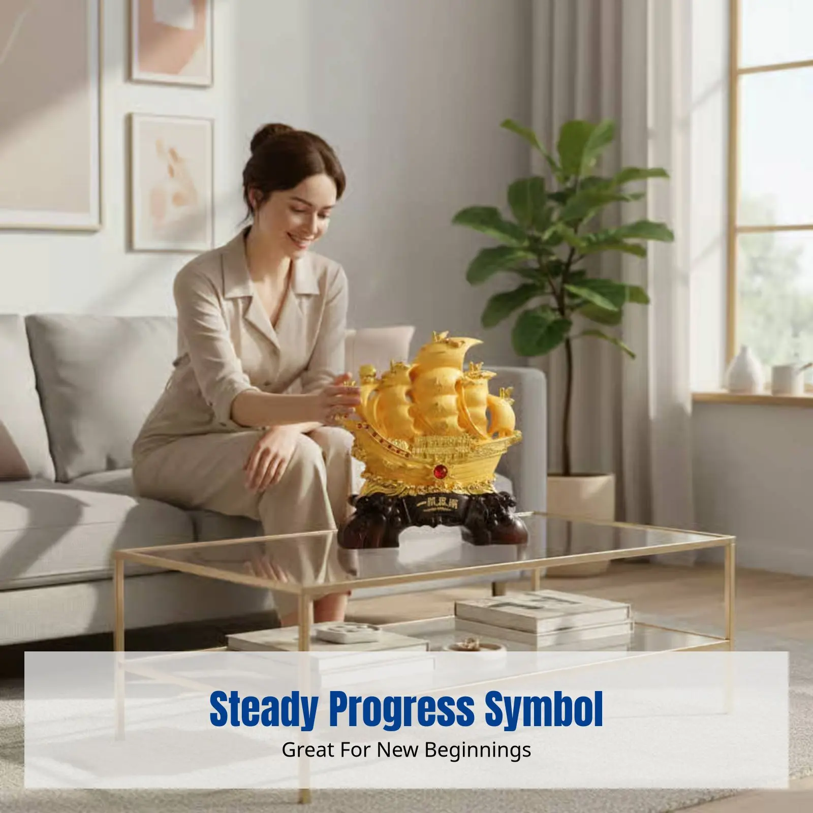 

Фигурка парусника, тема «Гладкое плавание», декор для офиса, талисман удачи, подарок на новоселье