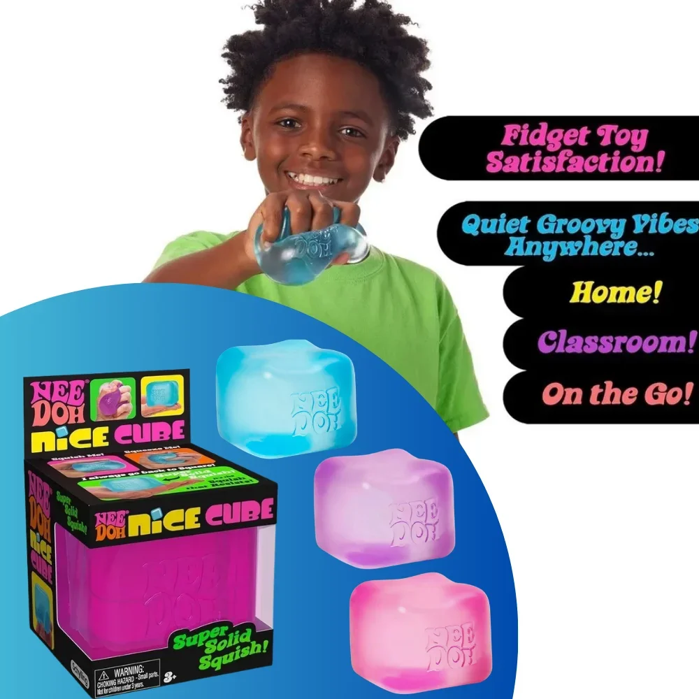 Juguetes Sensoriales Needoh, Juguetes Creativos para la Relajación Infantil, Cubo Premium Squiy, Juguetes para Liberar Emociones y Aliviar el Estrés