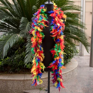 2 미터 Marabou 터키 깃털 보아 스카프 2 미터 길이의 터키 플루 마스 트림 의상 드레스 드레스 재봉 액세서리 스카프 12 최고의 판매 깃털 스카프 - №4