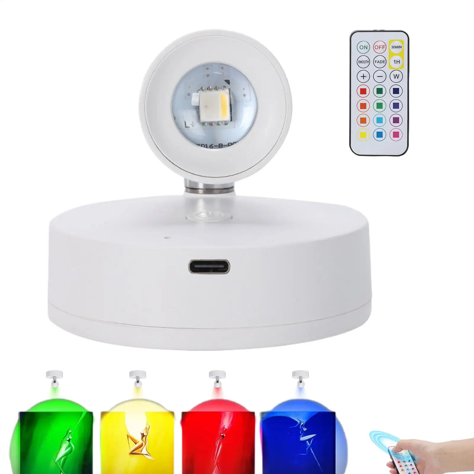 

Перезаряжаемый светодиодный прожектор 1000 мАч для внутреннего освещения с пультом ДУ, акцентные светильники для растений, произведений искусства и моделей