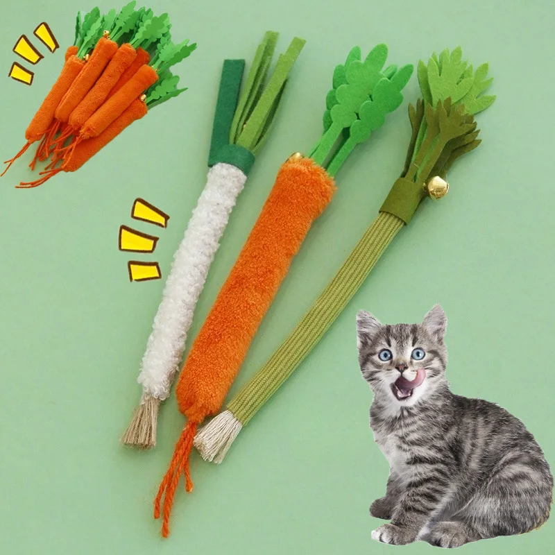 

1 Set Cat Chew Toy with Bell Bite Resistant Interactive Kitten Teeth Cleaning Toy Cat Teaser Training Sound Toy Pet Supplies