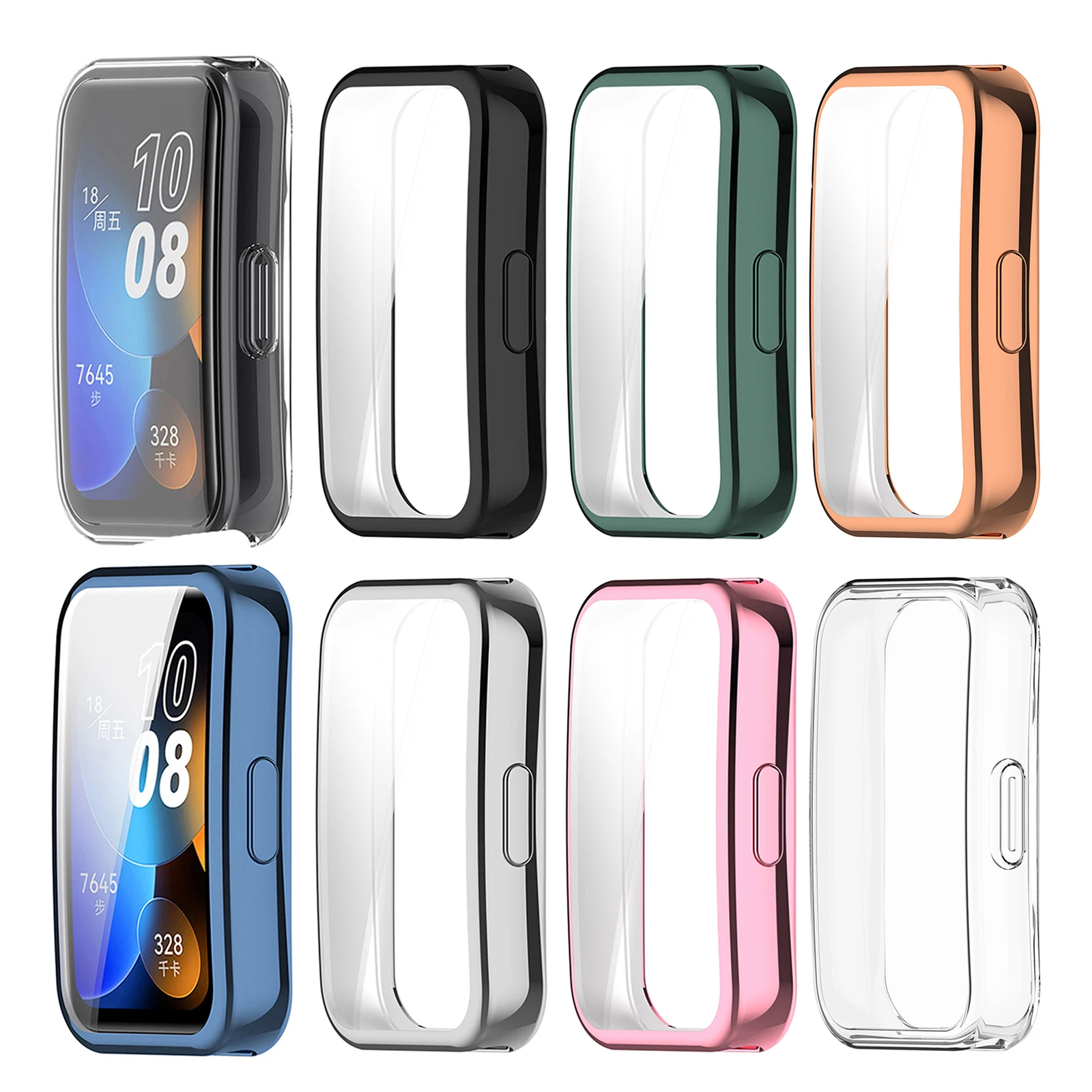 

Soft TPU Protective Case For Huawei Band 10 9 8 NFC Full Screen Protector Shell Bumper Frame Cover