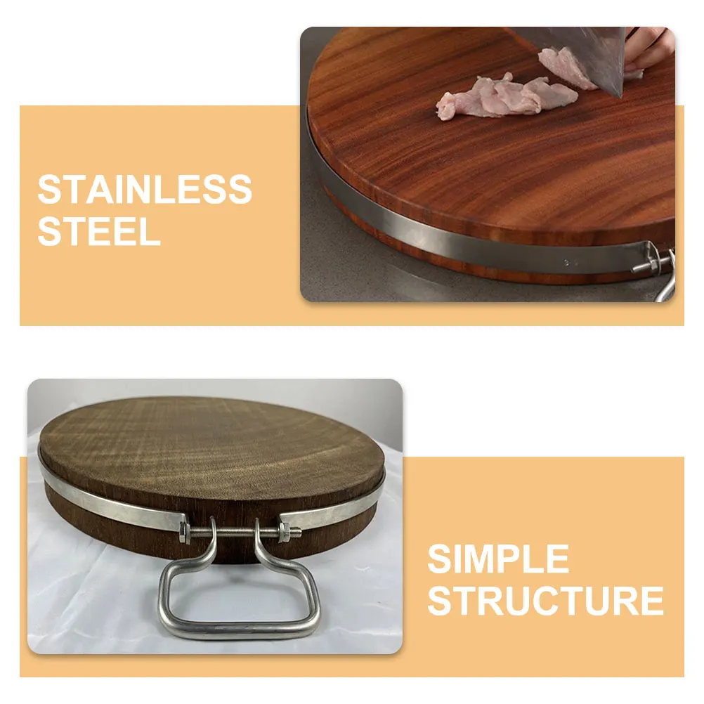 

2pcs Stainless Steel Chopping Hoop Heavy Duty Cutting Board Fixing Ring Durable Metal Board Hoop For Home Restaurant Kitchen