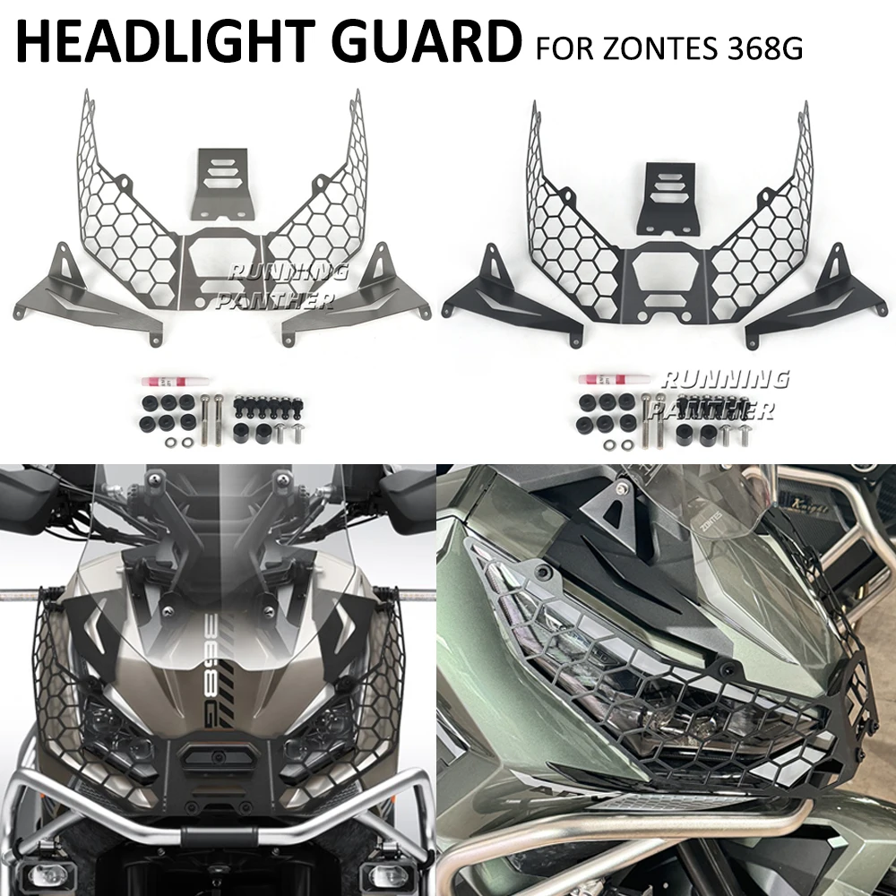 For ZONTES 368G 368 G New Motorcycle Front Fairing Headlight Head Light Lamp Net Protection Grille Guard Cover Mesh Lampshade