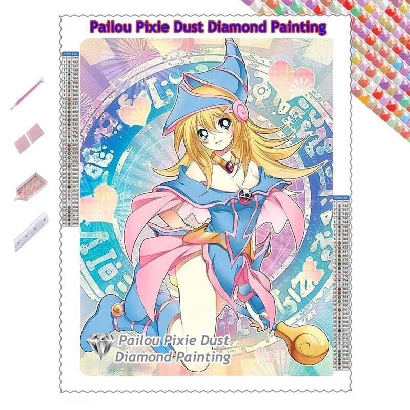 Dark Magician Girl Yu-Gi-Oh Duel Monster Anime AB Diamond Painting Japan Cartoon Diy Handwork Cross Stitch Home Decor