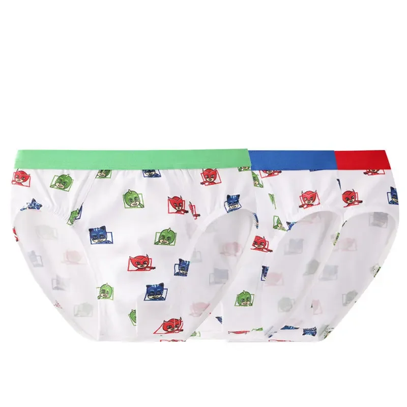 Child Boy PJ Masks Boxers Pure Cute Cotton Briefs Anime Boy Cartoon Printing Mid-rise Comfortable Thin Three Pack Clothes Gift