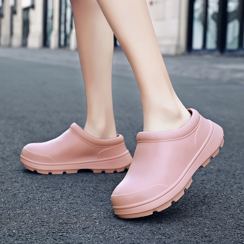 Women\'s Anti Slip Water Shoes Large EVA Chef Nurse Work Shoes Elegant Platform Sandals Garden Beach Waterproof Kitchen Shoes