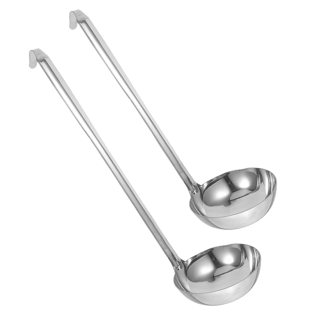 

2pcs Stainless Steel Sauce Ladle 6cm 7cm 201Material Small Soup Ladles Gravy Spoon Kitchen Tools Portable Hook Design Food Grade