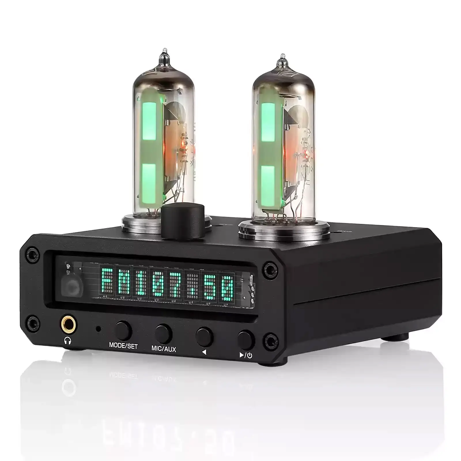

P2-FM Headphone Amplifier 6E2 Electronic Tube Level Meter Si4730 FM Radio Receiver + VFD Clock