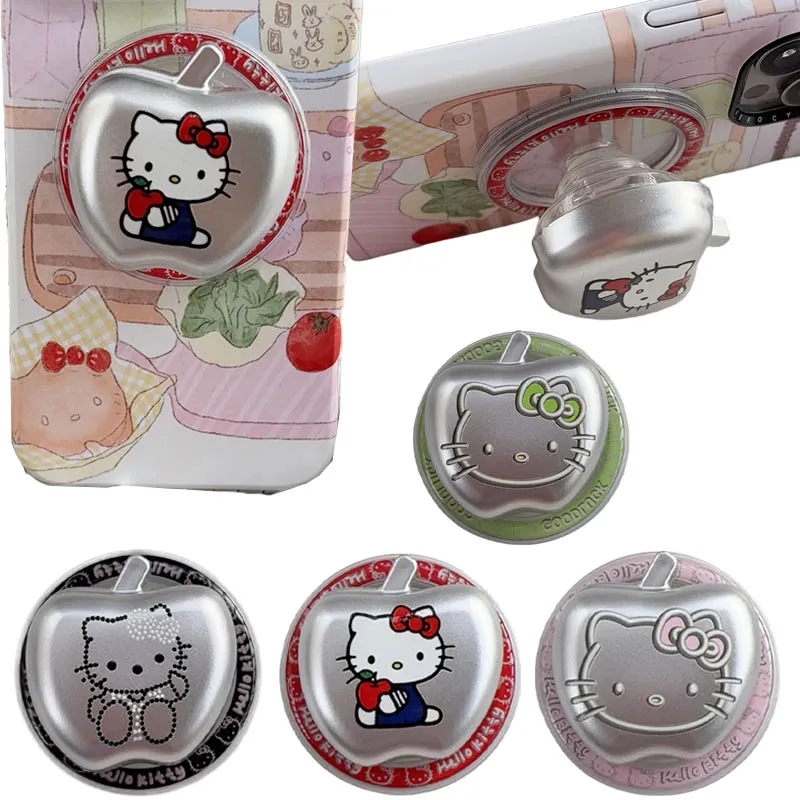 مرحبا كيتي لطيف المغناطيسي الهاتف المحمول قبضة حامل للطي المقبس جيب دعم ل Magsafe آيفون ماك سامسونج حامل أنيمي هدية