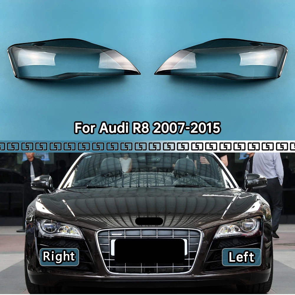 

For Audi R8 2007-2015 Front Headlight Cover Transparent Lamp Shade Headlamp Shell Lens Plexiglass Replace Original Lampshade