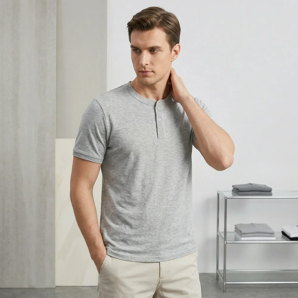 

Summer Tee Shirt Men's Solid Color Crewneck T-shirt Short Sleeve Casual Tee Shirt for Gym Workout Summer Streetwear Beachwear