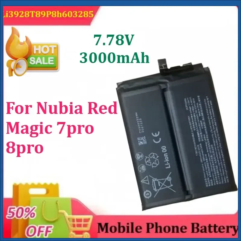 New 7.78V 3000mAh Li3928T89P8h603285 for Nubia Red Magic 7pro 8pro Mobile Phone Battery NX729J
