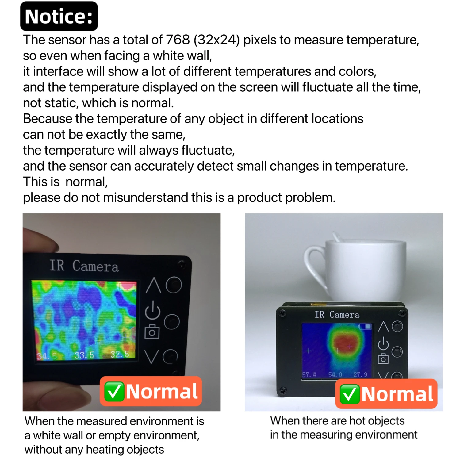 Mini kamera termowizyjna na podczerwień - rozdzielczość 32x24 pikseli, przenośny detektor temperatury z zakresem -40 ℃   do 300 ℃   Typ złącza Range Type-C