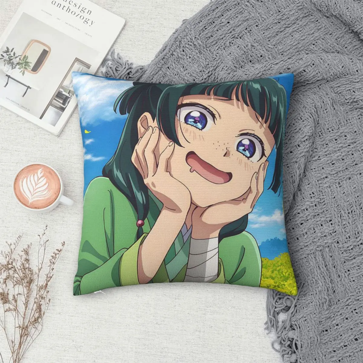 The Apothecary Diaries Maomao Anime Square Pillowcase Pillow Cover Cushion Zip Decorative Comfort Throw Pillow for Home Sofa
