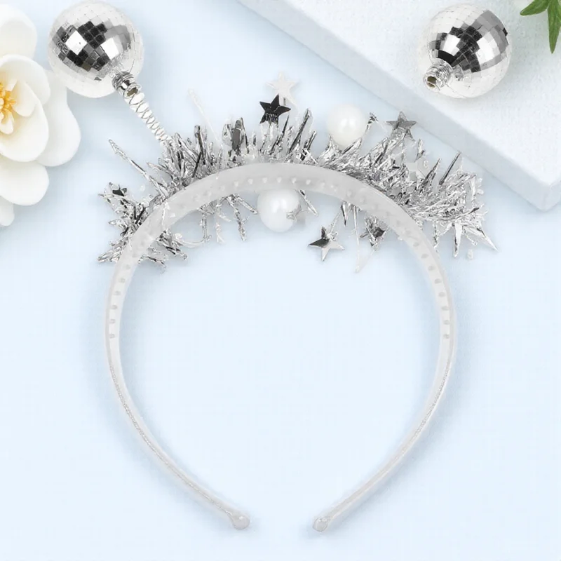 

Disco Ball Women Party Hairstyle Props Disco Hair Accessories Vintage Mirror Ball Costume Accessories Dance Nightclub