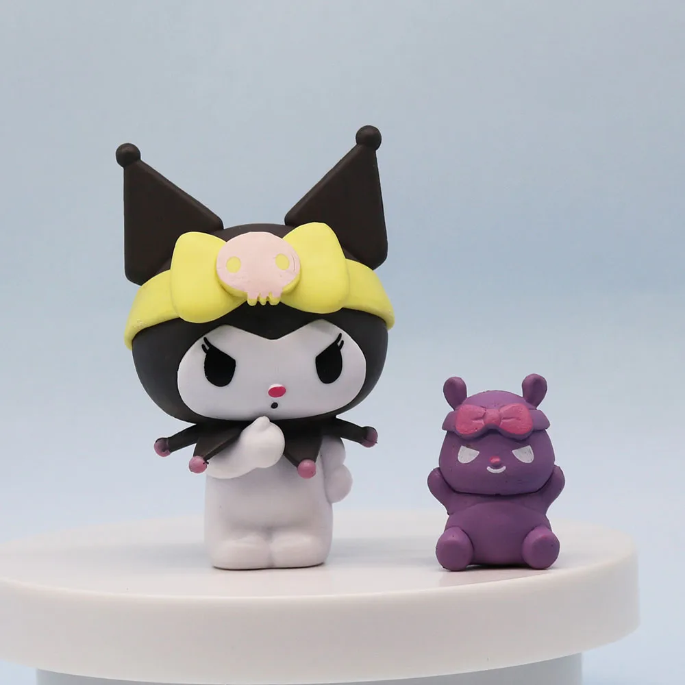 ตุ๊กตาตุ๊กตาขยับแขนขาได้พีวีซีน่ารักสำหรับเด็ก6ชิ้น/เซ็ต Sanrio Toys MINI My Melody Kuromi อนิเมะ Cinnamoroll Kawaii