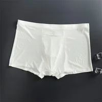 3 Pc Summer Ice Silk Underwear Men Sexy Boxers Seamless Male Underpants Plus Size Ultra-thin Trunk Shorts 4