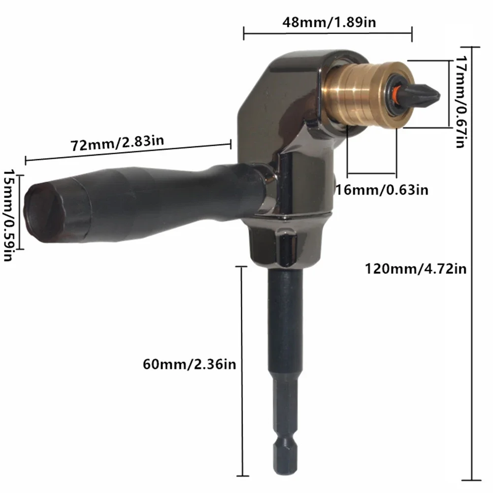 90 Degree Angle Adapter Bit Screwdriver Cornerer Right Angle Driver Alloy Steel Screwdriver Angled Tool for Screwdriver Bit