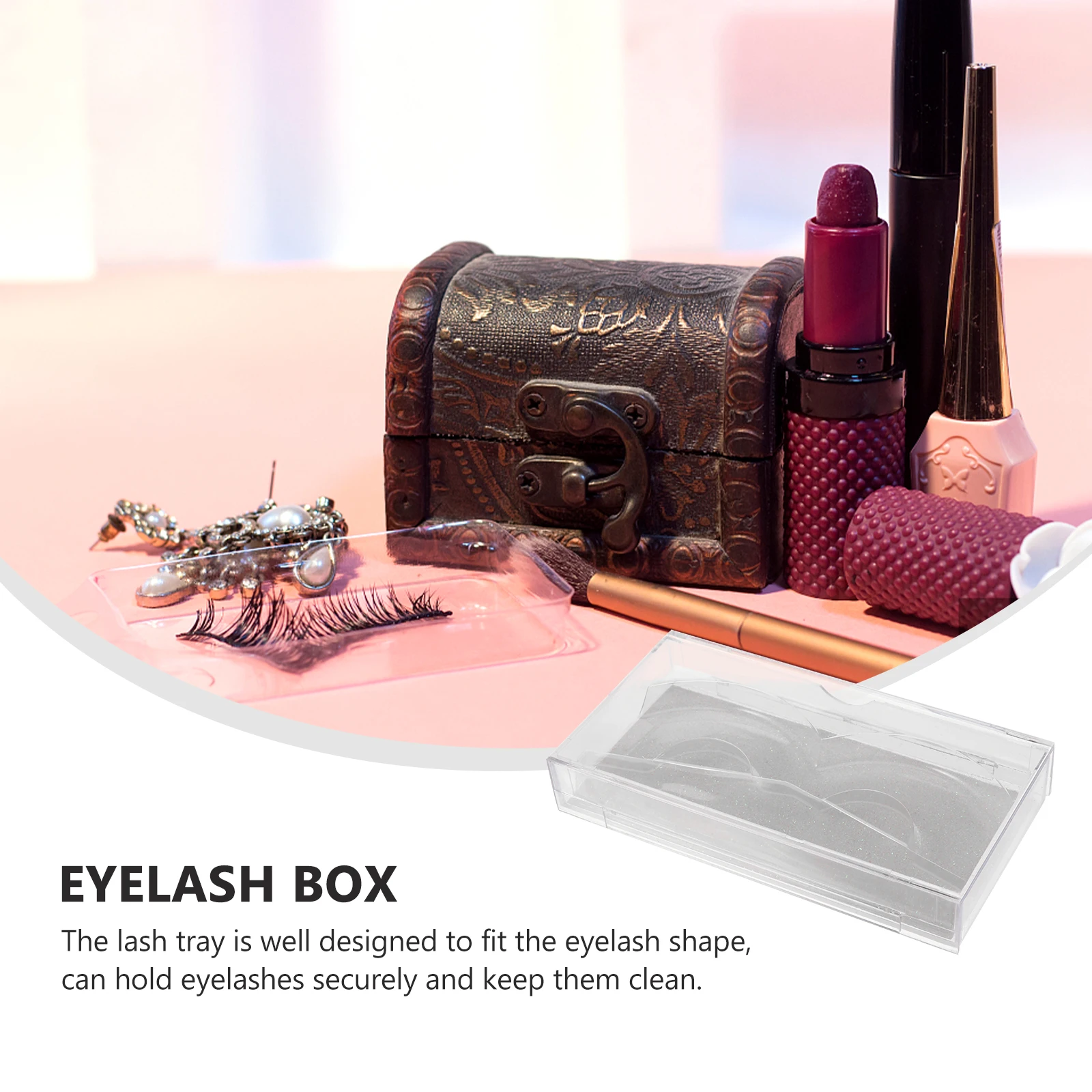 

6pcs Drawer Style False Eyelash Boxes Plastic Lash Storage Organizer Glitter Bottom Cards Lightweight Eyelash Case For Easy