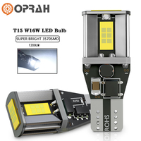 Oprah 2pcs 1200LM T15 W16W LED Canbus No Error 3570 3 SMD High Power 912 921 Car Backup Reverse Lights Auto Lamp 6000k White 12V