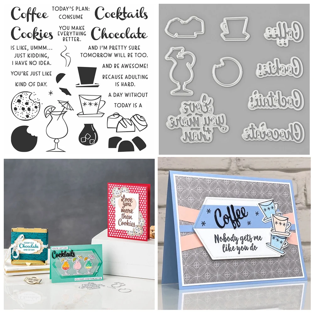 Schöne Welt, so sehr glücklich, Bündel, transparente Stempel und Metall-Stanzformen für DIY-Bastelarbeiten, Karten, Scrapbooking, Dekoration – Detail 9