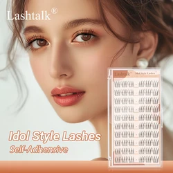 Lashtalk Idol Style Lashes Self Adhesive DIY False Eyelash No Glue and Remover Needed One-Step Reusable Pre-Glued 60 Clusters