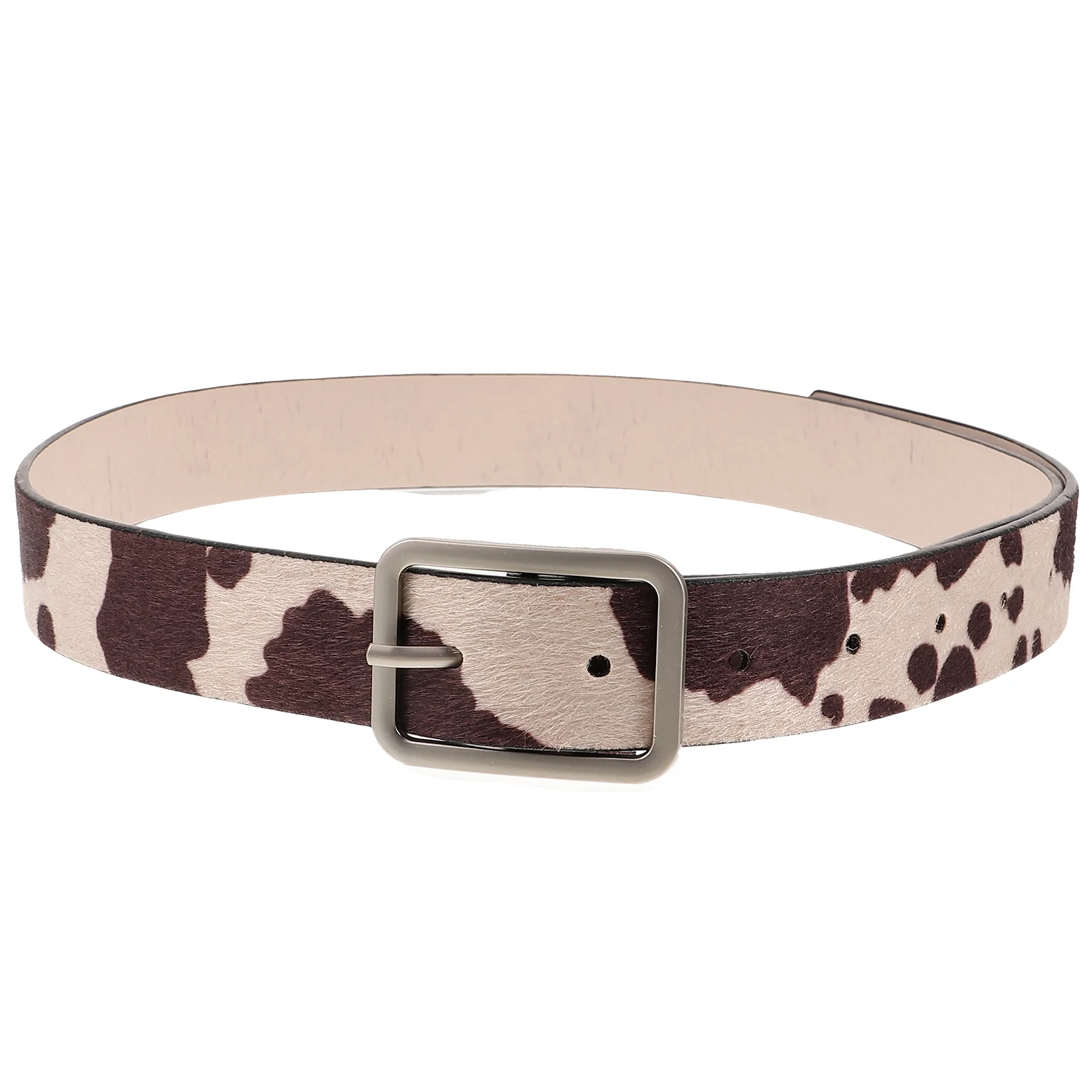 

PU Cow Print Belt for Women Adjustable Western Belts Lightweight Durable Stylish Accessories Jeans Shorts Daily