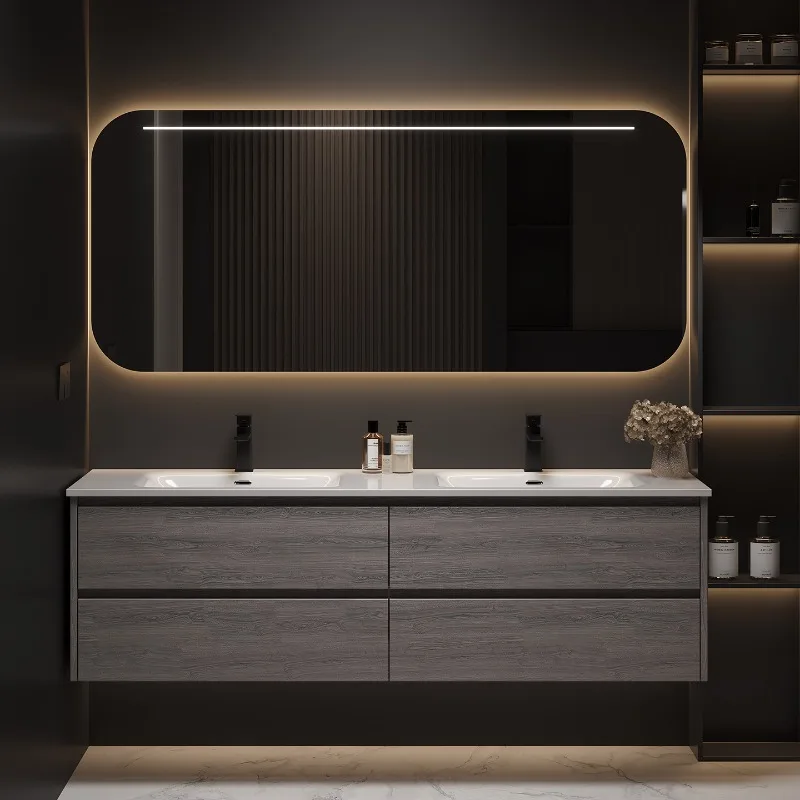 

European Faucet Bathroom Cabinet Hanging Classic Space Saving Bathroom Cabinet Mirror Smart Meuble Salle De Bain Furniture Home